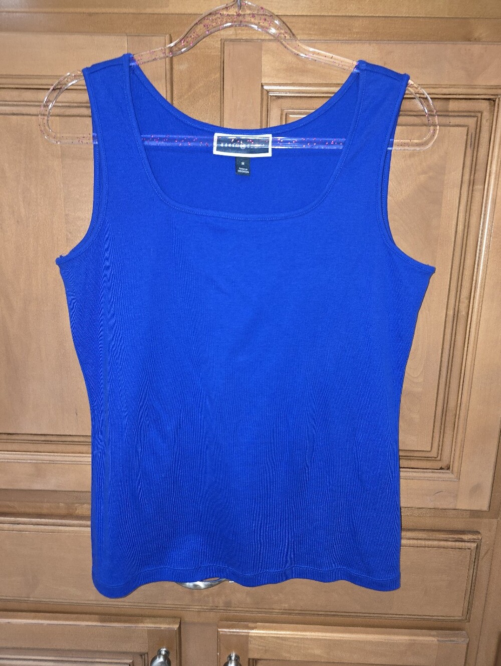 Karen Scott Blue Scoop Neck Tank Top Size M